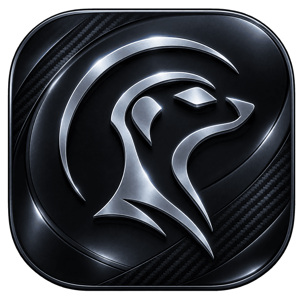 Timon mascot: a chrome meerkat keeping watch, set in carbon